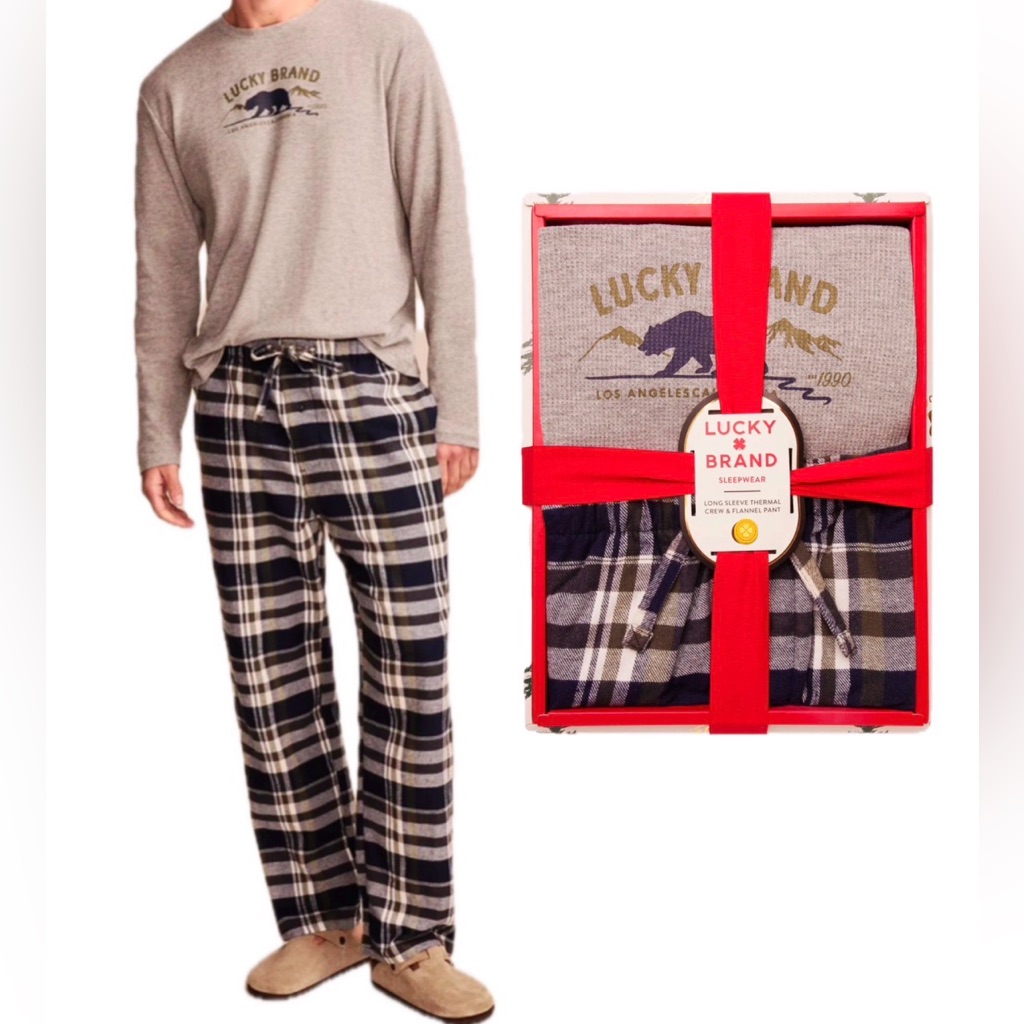 60 Retail Nib Lucky Brand Mens Pajama Set